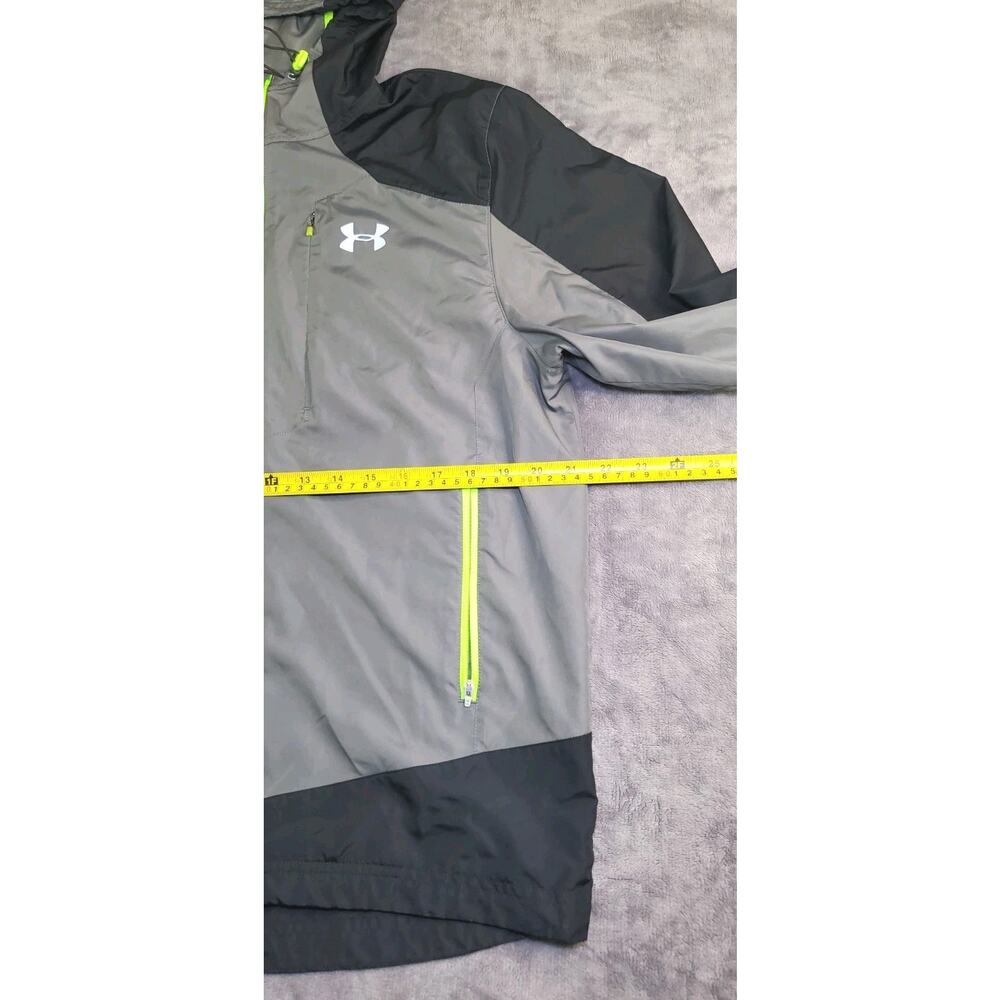Under Armour Jacket Mens Sz M Black Gray AllSeasonGear Hooded Rain C33-49 - Picture 3 of 11